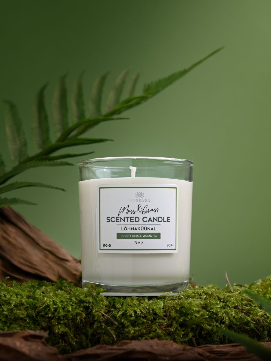Moss and grass scented candle - 170 g