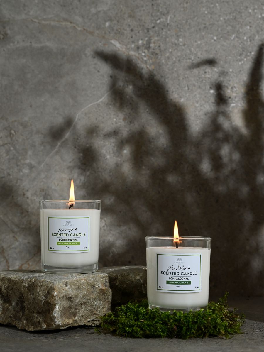 Moss and grass scented candle - 170 g
